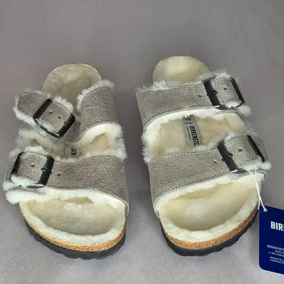 Birkenstock Women's Arizona Shearling Sandals Size 36 / 5 Narrow - Picture 2 of 6